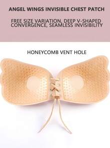 1pc Apricot Invisible Strapless Sticky Bra - Apricot - View 2