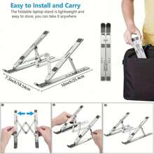 Laptop Stand Laptop Stand Riser Computer Stand Adjustable Aluminum Foldable Portable Laptop Stand For 10 -15.6 Inch Laptops And Tablets Silver - Laptop Stand - View 2
