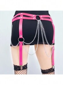 Dây nịt chân bằng da phong cách Punk dành cho nữ, dây nịt đùi kiểu Gothic cho khiêu vũ - A - Xem 8
