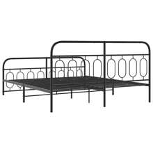 Bed Frame With Footboard Black 183x213cm Sturdy Design Modern Style No Mattress Included - Black - View 5