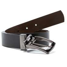 Cinto Dupla Face Masculino em Material Sintético - Preto e Marrom, Elegante e Versátil - 35204