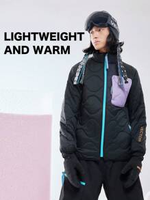 VECTOR MOTION Ski Thermal Insulated Jacket, Primaloft Lightweight Windproof, Unisex Moisture Wicking Outdoor Ski Mid Layer Jackets, For Skiing Single/Double Board Equipment