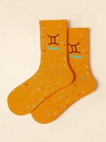 1 /3pairs Of Women's Zodiac Socks,Constellation Socks, Crew Socks,Fashion Socks,Sports Socks, Soft Women's Socks, Cute Socks, Girls' Socks,Slouchy Socks,Moisture Wicking, Stylish - Perfect For Gift-Giving, Parties, Everyday Wear