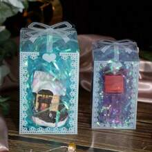 10pcs Transparent Plastic Gift Boxes For Wedding Party, White Bowknot , 4 Sizes Romantic Wedding Gift Boxes, Small Business Supplies, Packaging Box, Wedding Decor, Gift Boxes, Wedding Supplies, Wedding Favors Valentine's Day - Multicolor - View 3