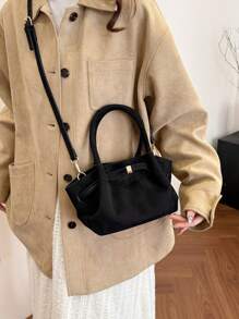 Retro Matte Tote Bag For Women, New Autumn/Winter Minimalist Commuter Handbag, Stylish Shoulder Underarm Bag