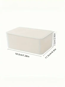 1pc Square Plastic Wet Wipe Box, Dustproof Desktop Tissue Box With Sealed Cover, Home Office Paper Tissue Storage Box With Refillable Space Home Bathroom Decor Bathroom Organizer Fall Decor Back To School