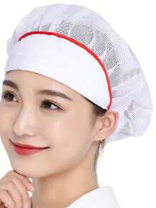1pc Fashionable Catering Work Cap, Chef Kitchen Hat, Anti-Oil Mesh Cap For Men & Women, Prevents Hair Loss For Restaurant & Food Factory - Multicolor - View 13