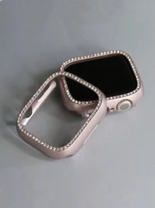 1 pièce Étui de protection décoré de cristaux scintillants et ajouré, compatible avec Apple Watch 38/40/41/42/44/45/46/49mm, Série Ultra/SE/10/9/8/7/6/5/4/3/2/1, accessoire de montre connectée de style