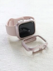 1 pièce Étui de protection décoré de cristaux scintillants et ajouré, compatible avec Apple Watch 38/40/41/42/44/45/46/49mm, Série Ultra/SE/10/9/8/7/6/5/4/3/2/1, accessoire de montre connectée de style