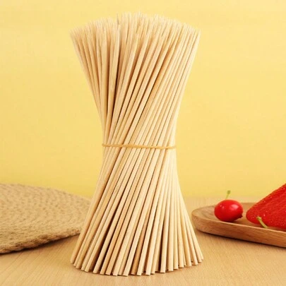 80/160 Pcs Disposable Bamboo Skewers, Perfect For Summer BBQ Season, Roasted Sausage, Chicken Skewers, Grilled Snacks, Camping Accessories, BBQ Sticks, Fruit Skewers, DIY Wooden Picks, Suitable For Outdoor Camping, Home, And Food Stalls