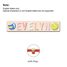 1 PC Customized Name Puzzle, Customize Your Name, Multiple Colors, Can Be Matched With Cute Elements, Wooden Educational Early Learning Toys, Baby Christening Anniversary Gift