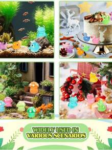8/20/50pcs Glow-In-The-Dark Resin Mini Animal Statuettes, Luminous Duck, Dolphin, Frog, Rabbit, Tortoise, Stake Mount, No Electricity Needed, Suitable For Garden, Party, Miniature Landscape, Aquarium, Doll House Decor Outdoor Decor Garden Decor Home Decor