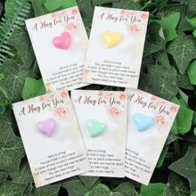 10 Stück bunte Harz-Herzgrußkarten mit emotionaler Unterstützung - süßes Liebesgeständnis Geschenk, mit kleiner Tasche zum Halten eines Geschenks als perfektes Valentinstags-Geschenk, witzig, Grußkarte, Valentinstag, Hochzeit