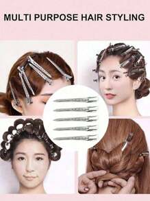 Mollette per capelli a forma di becco d'anatra con frangia, clip volumizzanti senza cuciture per la radice dei capelli, clip per acconciatura - Argento - Visualizzare 8