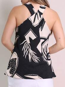 Duna Women's Tank Top Twist Front And Back Basic - Black - View 5