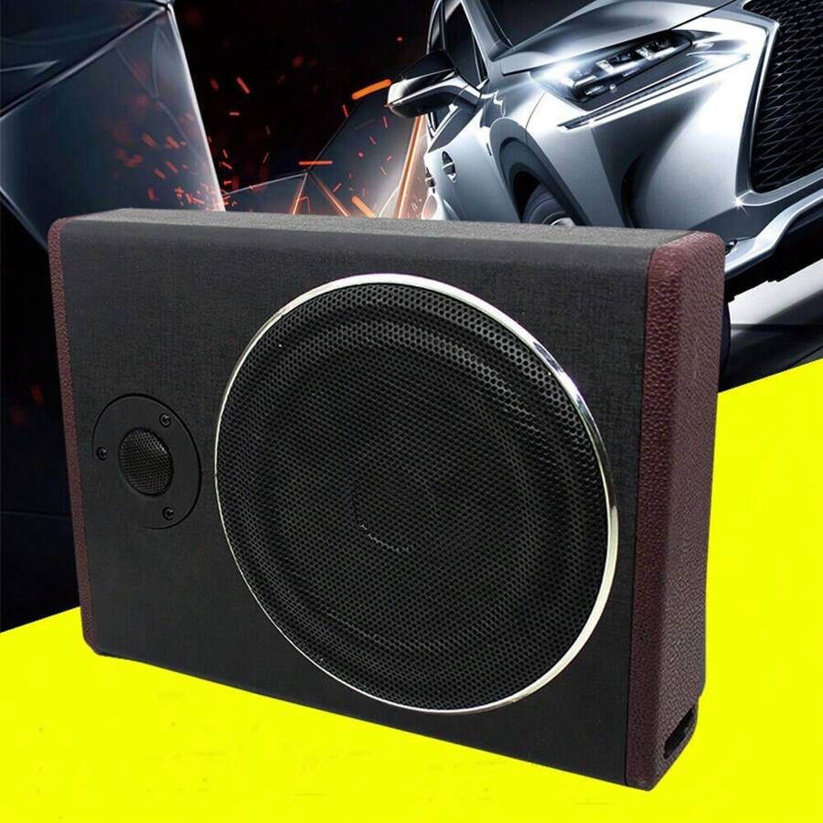 8Inch 600W Car Under Seat Slim Amplifier Active Subwoofer Audio Bass Box Speaker - Black - View 1