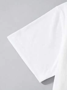 Women's Casual Short Sleeve Round Neck T-Shirt - White - View 4