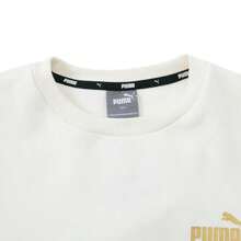 Puma ESS+ TAPE GOLDEN! Crew Fleece Sweatshirt, Casual Loose Fit Warm Pullover Long Sleeve Crew Neck Sportswear, 674346-65 - Pure White - View 3