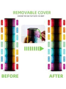 1pc Travel Pill Box Extra Large Pill Organizer 2 Times A Day, Weekly XL AM PM Pill Case, 7 Day Pill Box Twice A Day, Oversized Daily Medicine Organizer For Vitamins, Big Pill Container, Medication Dispenser (Rainbow)-Perfect For Organizing Medication On The Go Upper And Lower Pill Boxes For 14 Days, Travel Size