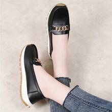 Comfortable Women Round Toe Loafers, Lightweight, Artificial Leather Upper, Soft PU Outsole, Elegant Flat Shoes For All Seasons