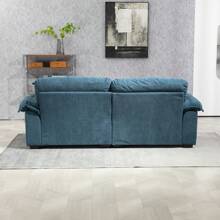 84" Chenille Sofa Small Sofa Loveseat Deep Seat Sofa Couch With 2 Throw Pillows & Memory Foam For Living Room Apartment Office Lounge - 藍色 - 查看 4