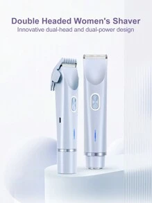 Rasoio multifunzionale ricaricabile, trimmer elettrico per rimozione dei peli per uomo e donna - rasoio a doppia testina con ricarica USB, sicuro e indolore per uso bagnato e asciutto, 400 mAh