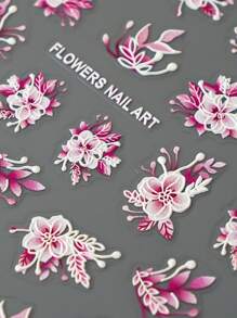1 st 5D Reliëf Nagelstickers Bloemen Nagelstickers Zomer Nail Art Stickers DIY Ontwerp Decoratie Accessoires Charms