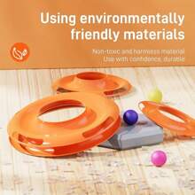 Cat Four Layer Turntable Toy Educational Play Track Tower Cat Teaser Toy For Indoor Cat Interactive Supply - Red and White - View 6