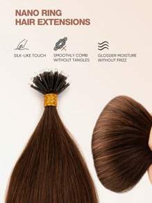 50 股纳米环珠真人发接发 12-22 英寸直雷米真人发微纳米环珠假发纳米尖头接发 - S4 - 查看 2