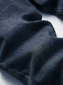 男士简约休闲时尚水洗破洞紧身牛仔裤，垃圾摇滚风