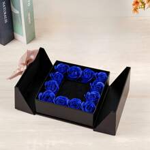 1 pieza Caja de regalo de lujo de empaque de joyería con rosa romántica y declaración de moda para el Día de San Valentín o el Día de la Madre. No incluye joyería