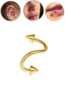 AVYRING 1 件朋克扭曲鼻环不锈钢螺旋扭曲杠铃耳环螺旋球穿孔唇环耳软骨耳轮环首饰身体穿孔首饰 8 毫米 - 彩色 - 查看 8