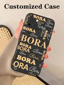 1 件时尚个性化黑色软手机壳，可定制各种生活、家庭、风景、婚礼照片 - 黑色 - 查看 1