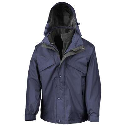 Result Mens 3 In 1 Zip And Clip StormDri Waterproof Windproof Jacket (Navy Blue) - 100% Polyester