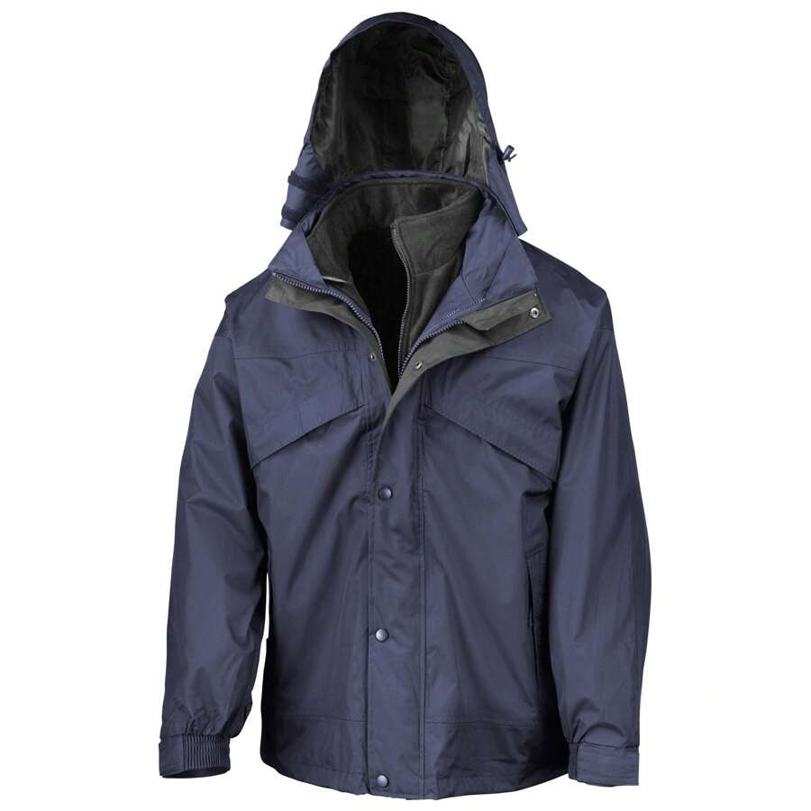 Result Mens 3 In 1 Zip And Clip StormDri Waterproof Windproof Jacket (Navy Blue) - 100% Polyester - Blue - View 1