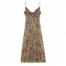 Nouvelle arrivée d'été DEEKA Robe glissière en maille de chiffon avec imprimé léopard et motif animal pour femme