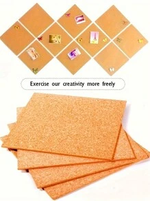 1/2/4/6/8 Pcs 11.8 Inch Square Frameless Soft Cork Bulletin Board With Self-Adhesive Decorative Boards Photo Wall Display Boards - Multicolor - View 8