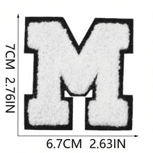 7CM, 1 buc, 26 buc, patch albastru, patch negru, patch roz, patch alb și negru, 26 litere albastre englezești A-Z, patch la modă cu litere mai strălucitoare, cusut DIY pentru a exprima dragostea, decorațiuni unice pentru îmbrăcăminte, pantaloni, pălării, blugi, portofel etc. - alb negru - Vizualizare 23
