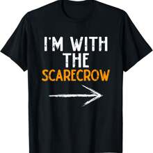 I'm With The Scarecrow Costume Halloween Couple Matching T-Shirt