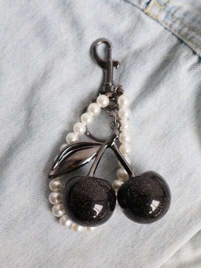 1pc Chic Cherry Keychain With Sparkling Resin Pendant - Alloy Customizable C-Hook Closure For Women's Wallets & Bags Ideal Gift For Family Friends And Couples Valentine's Day Gift Valentines Bracelets Valentines