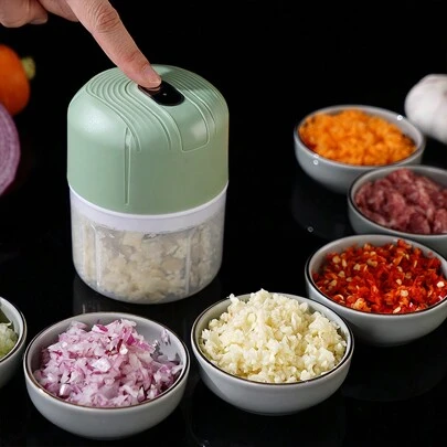 One Click Electric Wireless Garlic Mixer - Portable Electric Meat Grinder And Seasoning Machine, Easy To Fill Food Processor For Crushing Garlic Sauce, Ginger, Chili, Onion Ingredients(250ml)