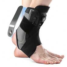 Drop Foot Ankle Brace Support Stabilizer Guard Compression Sleeve Sports Protect Ankle Wrap Knob Adjustable Aluminum Plate - Black - View 9