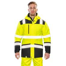 Safegard Men Printable Soft Jacket (Fluorescent Yellow/Black) - Yellow - View 4