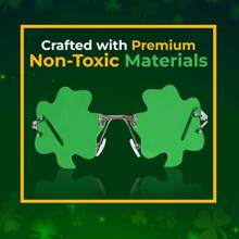 Gafas de disfraz con hojas de trébol verdes y leprechaun de Big Mo's Toys para el Día de San Patricio, 1 par