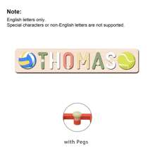 1 PC Customized Name Puzzle, Customize Your Name, Multiple Colors, Can Be Matched With Cute Elements, Wooden Educational Early Learning Toys, Baby Christening Anniversary Gift