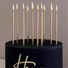 6 piezas de velas rectas de colores dorado champán/plateado/variados, velas decorativas de alta calidad para pastel de cumpleaños, adecuadas para cumpleaños, fiestas, bodas, días festivos, decoración de habitación