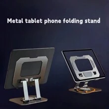 360° Rotating Universal Mobile Phone Tablet Holder Adjustable Lifting Foldable Non-Slip Desktop Stand For Phone And Tablet - Silver - View 4