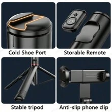 Mobile Wireless Selfie Stick Integrated Hidden Multifunctional Tripod C10 Selfie Stick Live Streaming Stand - Black - View 3