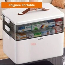Joybos ® Contemporary Large Capacity Medicine Box, Lockable Family Medical Storage Organizer, Household Plastic First Aid Kit - Perfect For Thanksgiving, Christmas And Halloween Gifts - 白色 - 查看 4