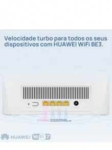 Roteador Huawei BE3 Wi-Fi 7 Dual Band 5G VPN Anatel Bom Alcance Melhor Roteador para Internet Rápida Alta Velocidade Branco Bivolt - Branco - Visão 5